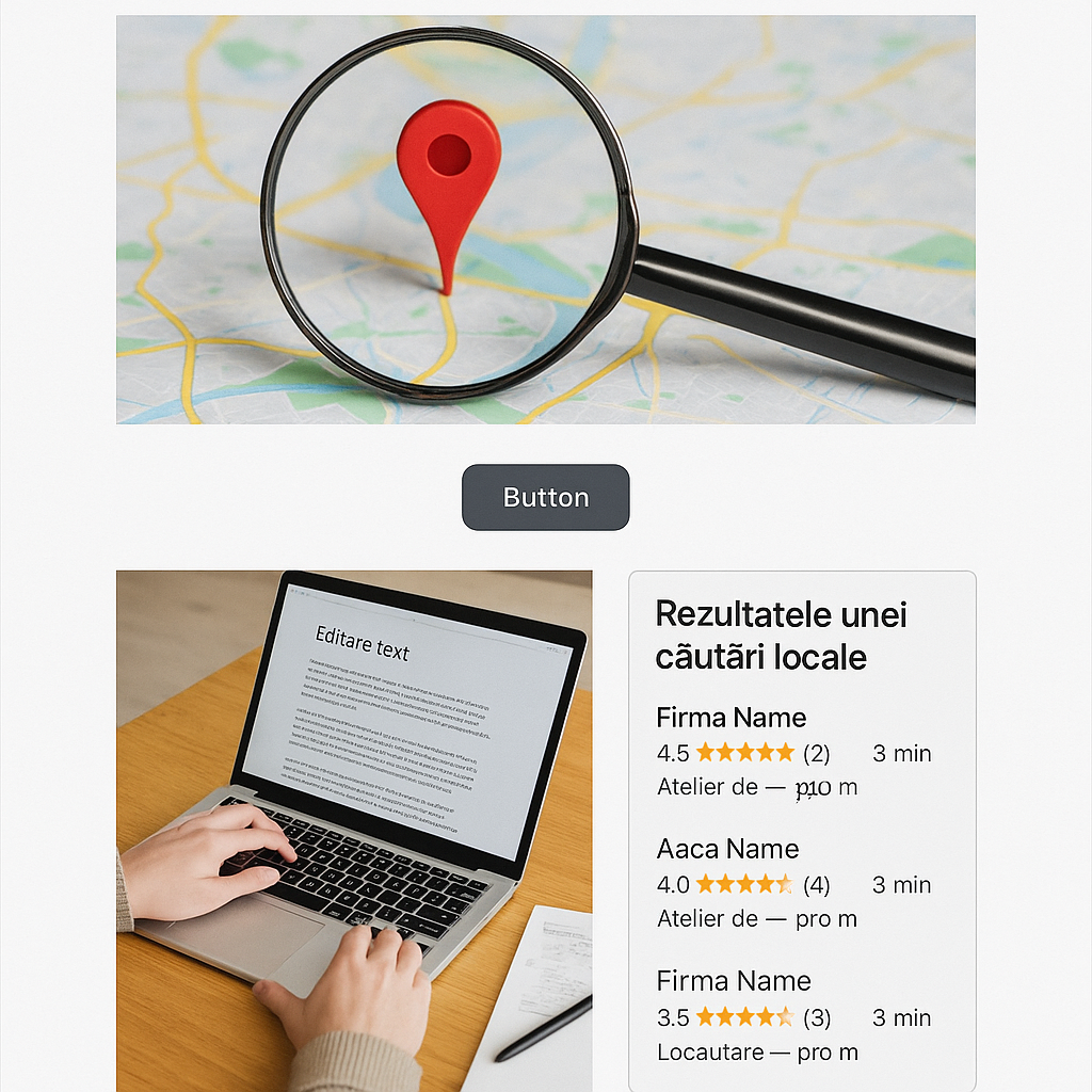 Texte clare, pagini așezate bine și căutări locale
