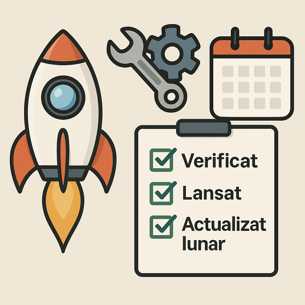 Lansarea site-ului, întreținere lunară și sprijin